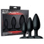 BUTT PLUG TRIO 3 Solid Silicone Butt Plugs S M L Black - OSAS