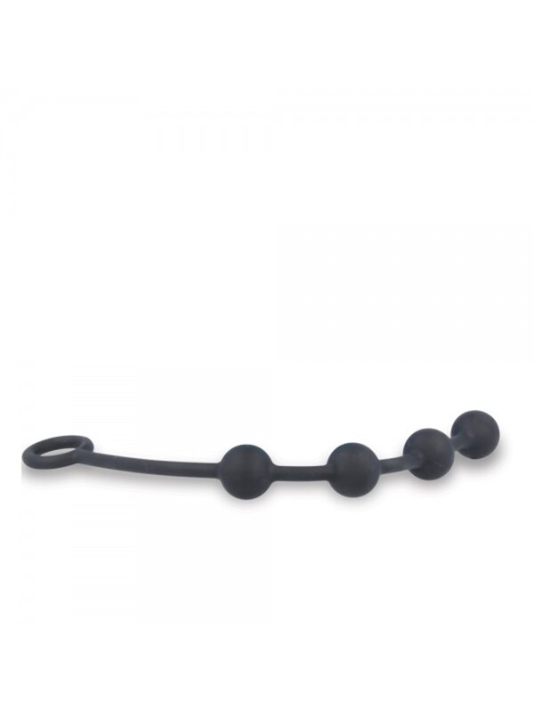 Excite Medium Silicone Anal Beads Black