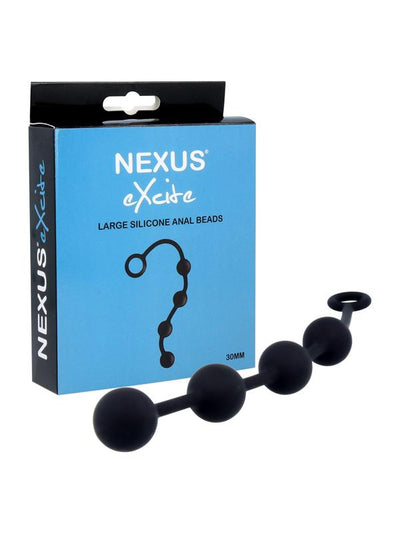 Excite Large Silicone Anal Beads Black