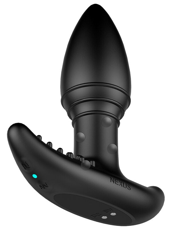 B STROKER Unisex Massager w Unique Rimming Beads Black