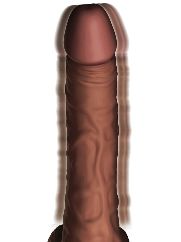 King Cock Plus 7.5 in. Thrusting Cock with Balls Brown - OSAS