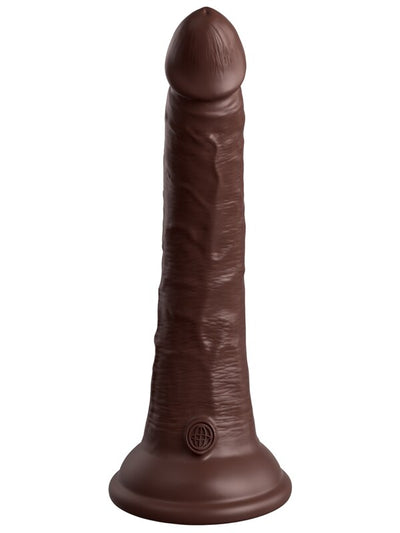 King Cock Elite 7in Silicone Dual Density Cock Brown