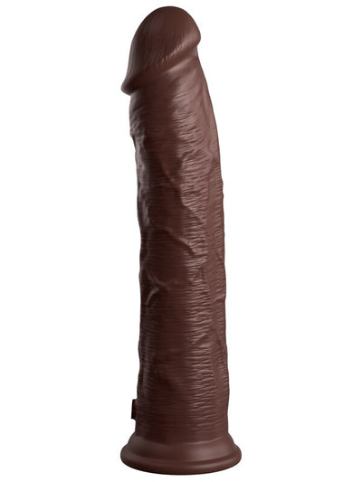 King Cock Elite 11in Silicone Dual Density Cock Brown