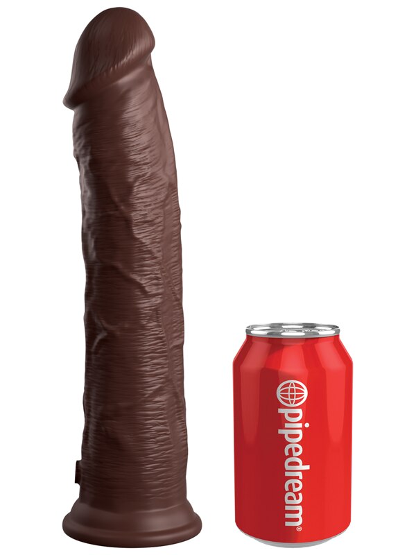 King Cock Elite 11in Silicone Dual Density Cock Brown