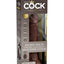 King Cock Elite 7in Vibrating Silicone Dual Density Cock w Remote Brown