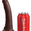 King Cock Elite 7in Vibrating Silicone Dual Density Cock w Remote Brown