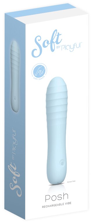 Soft by Playful Posh Rechargeable Vibrator Blue