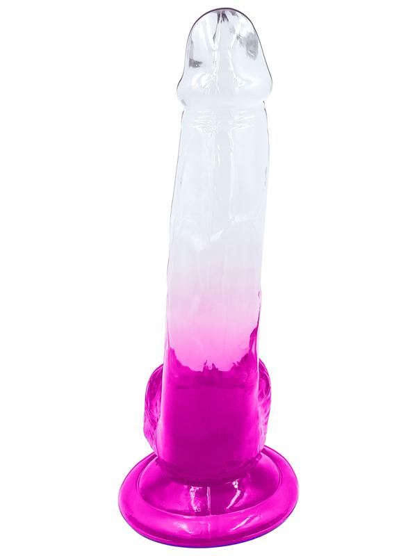 Playful Riders 8in Cock w Balls Pink