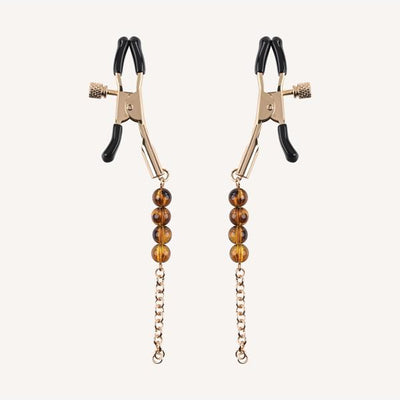 Amber Beaded Nipple Clamps