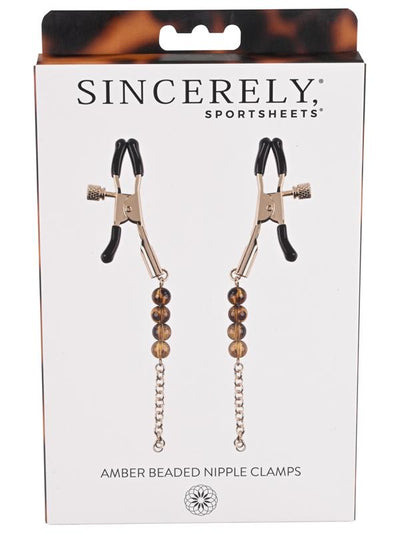 Amber Beaded Nipple Clamps