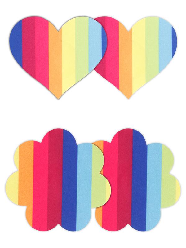 Pretty Pasties Pride Heart and Flower Rainbow 2 Pair