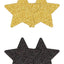 Pretty Pasties Glitter Stars Black/Gold 2 Pair