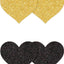 Pretty Pasties Glitter Hearts Black/Gold 2 Pair