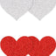 Pretty Pasties Glitter Hearts Red/Silver 2 Pair