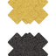 Pretty Pasties Glitter Cross Black/Gold 2 Pair