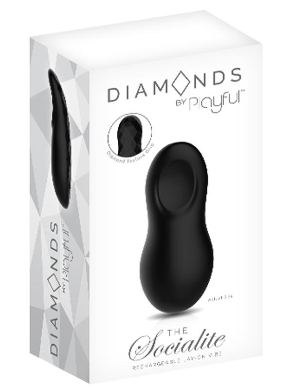 Playful Diamonds The Socialite Rechargeable Lay-On Vibe Black