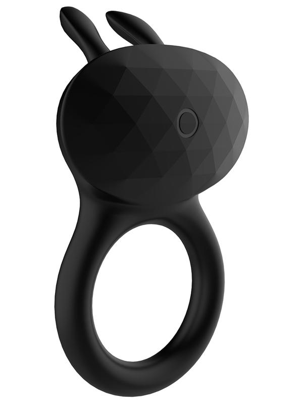 Playful Diamonds The Duke Rechargeable Ring w Rabbit Tickler Black