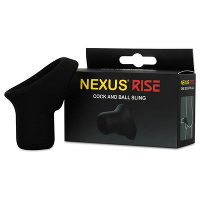 Nexus Rise Liquid Silicone Cock & Ball Sling Black