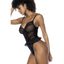 Black Bodysuit w/ Lace Ruffles S/M - OSAS