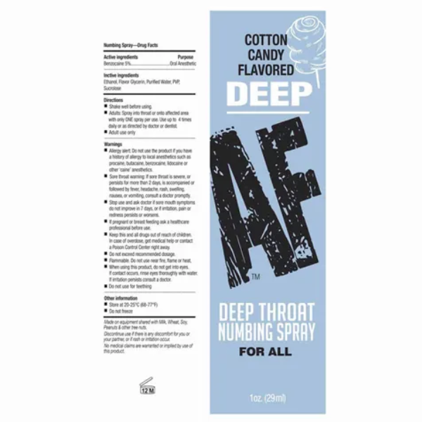 Deep AF Deep Throat Spray Cotton Candy 29ml - One Stop Adult Shop
