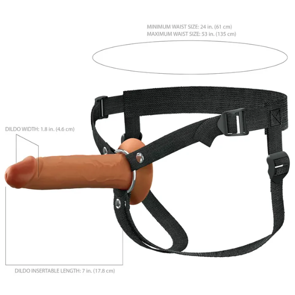 FX Elite 7'' Silicone Hollow Strap-On Tan - One Stop Adult Shop