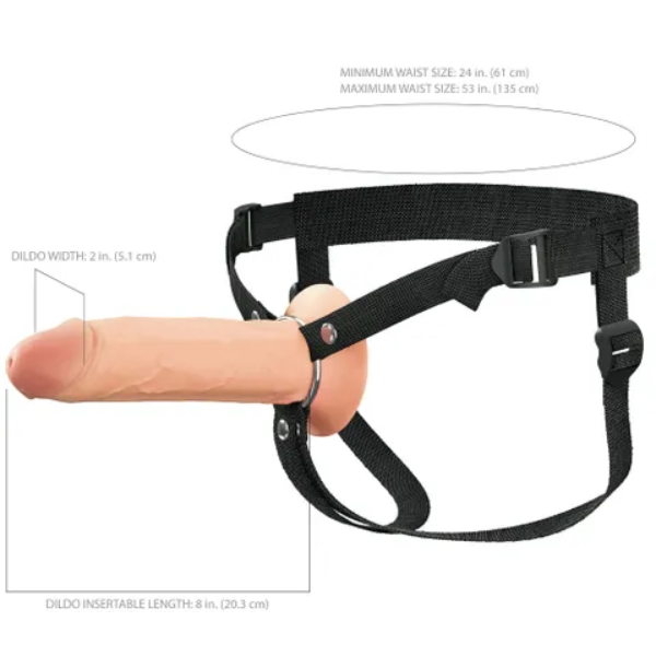 FX Elite 8'' Silicone Hollow Strap-On Flesh - One Stop Adult Shop