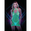 Glow In The Dark Fishnet High Neck Mini Dress - One Stop Adult Shop