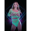 Glow In The Dark Long Sleeve Crop Top w Panty Set - One Stop Adult Shop