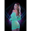 Glow In The Dark Sheer Off Shoulder Sleeve Mini Dress - One Stop Adult Shop