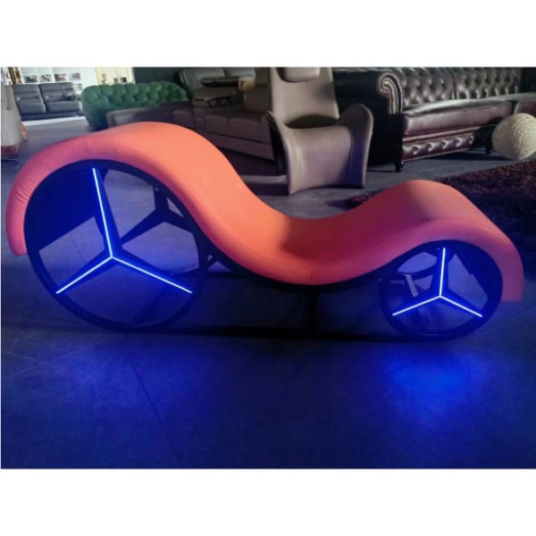 Kama Sutra Mebon Chaise Love Lounge Orange with Metal Frame and LED - One Stop Adult Shop