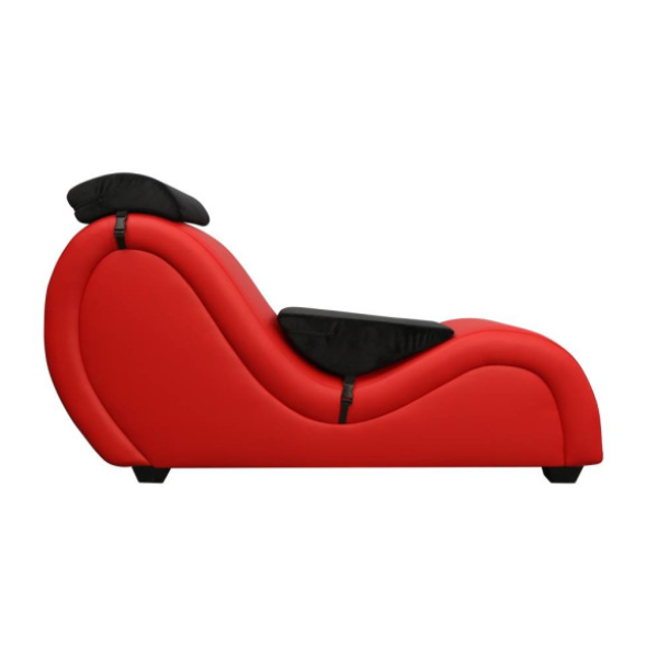 Kama Sutra Mebon Chaise Love Lounge Red w Black Pillows - One Stop Adult Shop