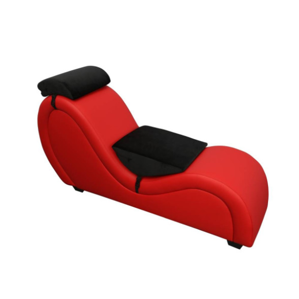 Kama Sutra Mebon Chaise Love Lounge Red w Black Pillows - One Stop Adult Shop