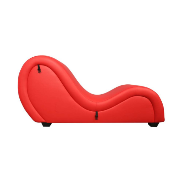 Kama Sutra Mebon Chaise Love Lounge Red w Black Pillows - One Stop Adult Shop