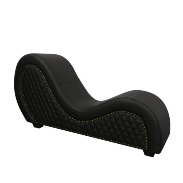 Kama Sutra Mebon Chaise Love Lounge Studded and Quilted Black - One Stop Adult Shop