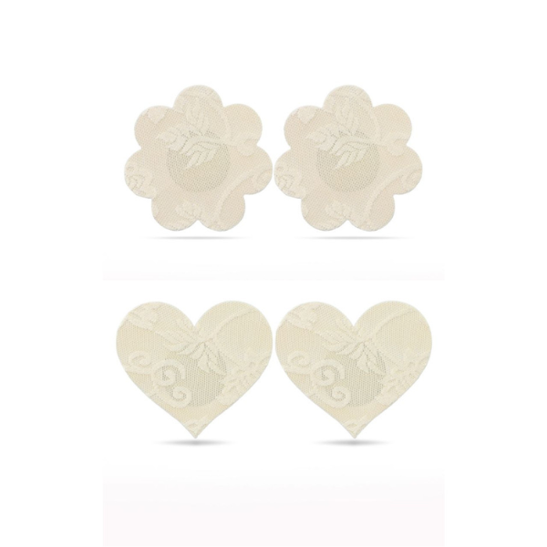 Lace Heart & Flower Nipple Pasties 2pk - One Stop Adult Shop