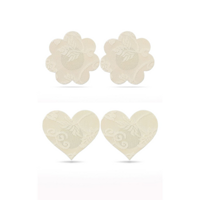 Lace Heart & Flower Nipple Pasties 2pk - One Stop Adult Shop