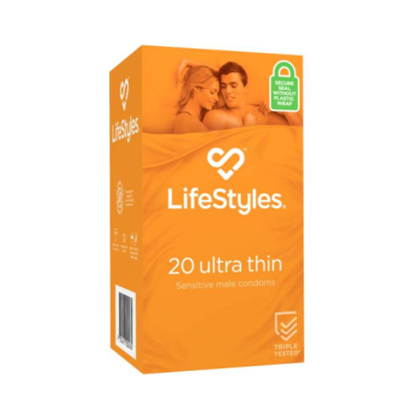 LifeStyles Ultra Thin Condoms 20pk - One Stop Adult Shop