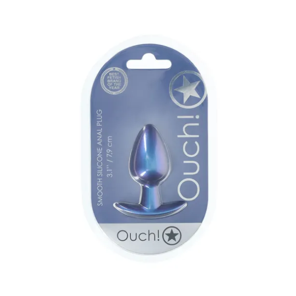 OUCH! Anal Plug Metallic Blue M - One Stop Adult Shop