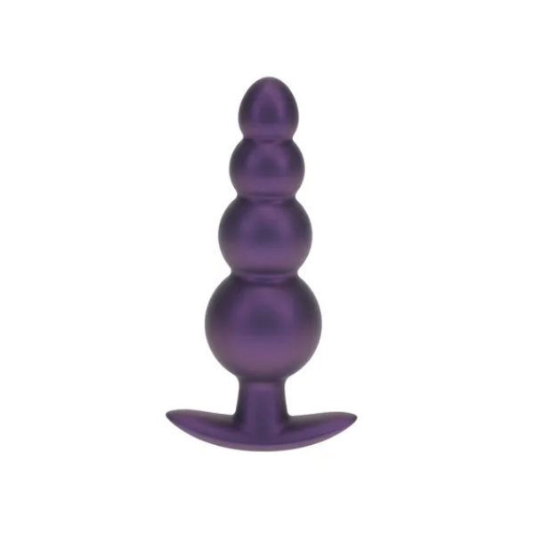 OUCH! Beaded Anal Plug Metallic Purple - One Stop Adult Shop