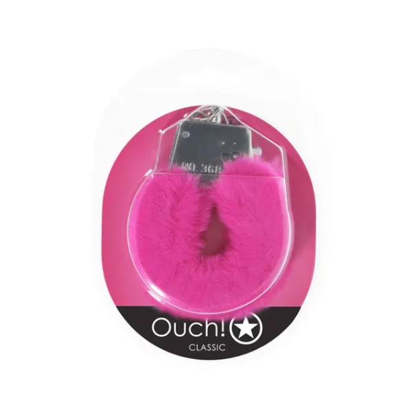 OUCH! Classic Fluffy Cuffs Pink - One Stop Adult Shop