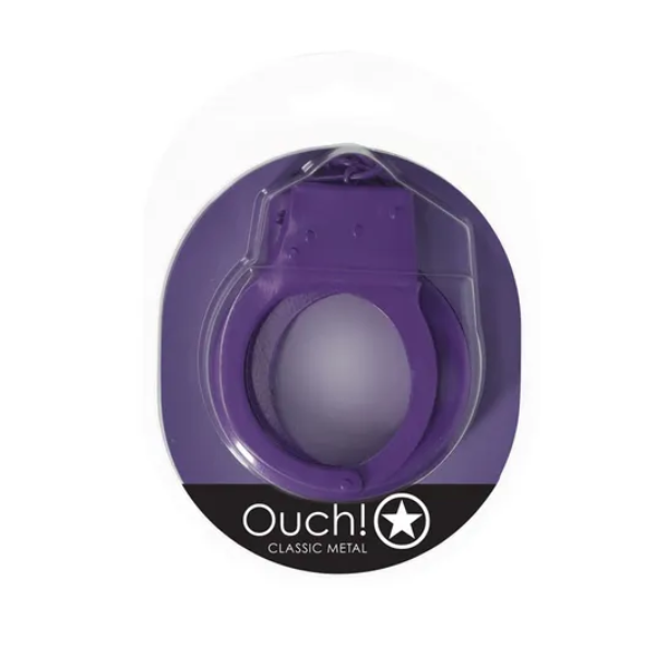 OUCH! Classic Metal Cuffs Purple - One Stop Adult Shop