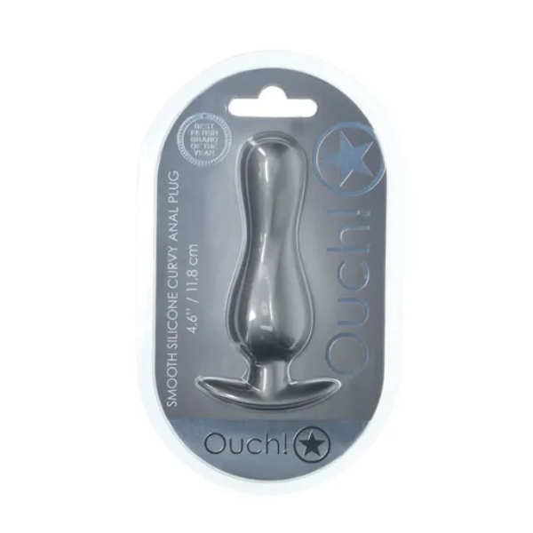 OUCH! Curvy Anal Plug Gun Metal - One Stop Adult Shop