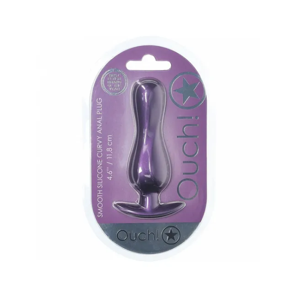 OUCH! Curvy Anal Plug Metallic Purple - One Stop Adult Shop