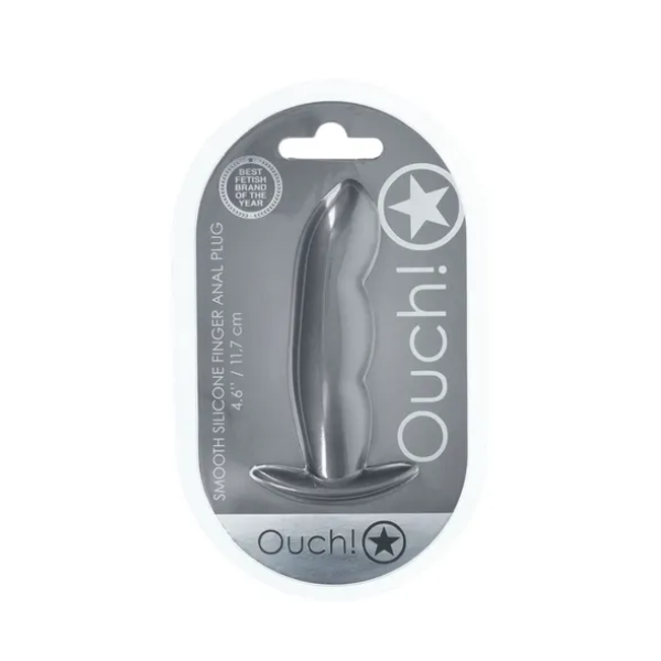 OUCH! Finger Anal Plug Gun Metal - One Stop Adult Shop