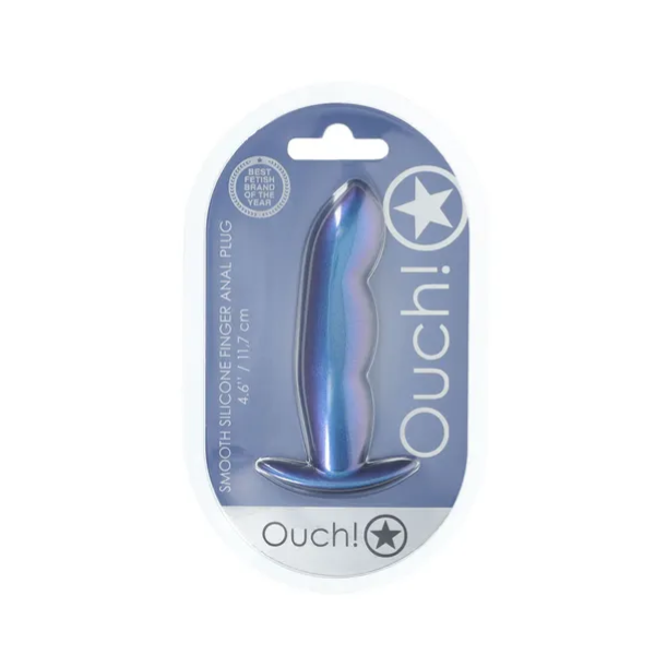 OUCH! Finger Anal Plug Metallic Blue - One Stop Adult Shop