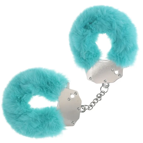 OUCH! Heavy-Duty Fluffy Cuffs Blue - One Stop Adult Shop