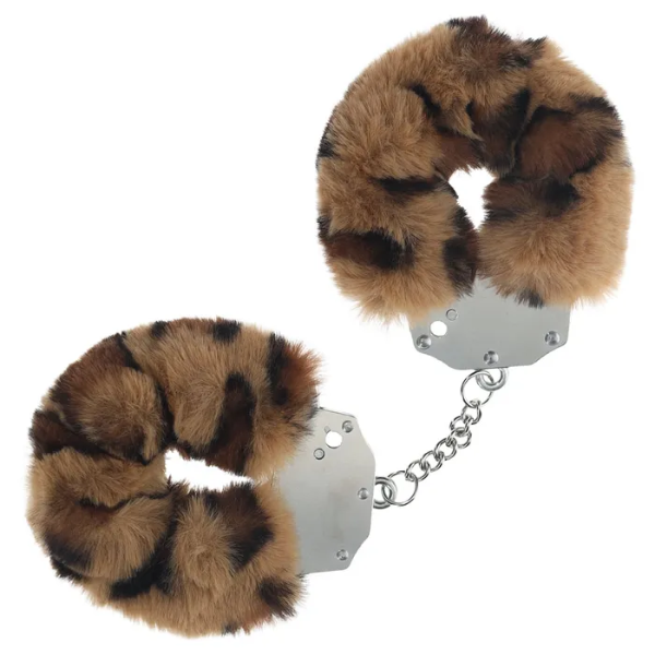 OUCH! Heavy-Duty Fluffy Cuffs Leopard - One Stop Adult Shop