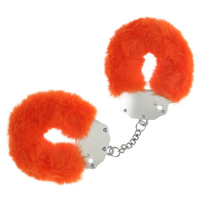 OUCH! Heavy-Duty Fluffy Cuffs Orange - One Stop Adult Shop