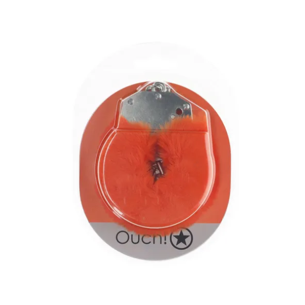 OUCH! Heavy-Duty Fluffy Cuffs Orange - One Stop Adult Shop