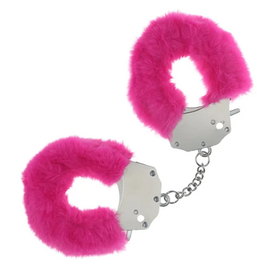 OUCH! Heavy-Duty Fluffy Cuffs Pink - One Stop Adult Shop